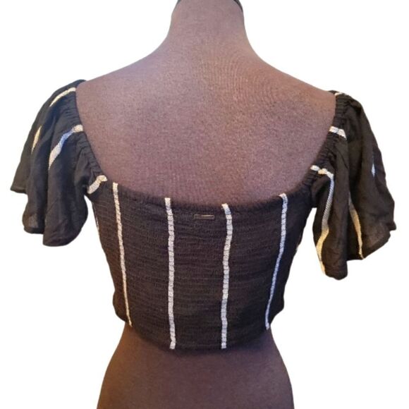 NWT VOLCOM BLACK AND WHITE COCO TIE CHEST TOP SZ. S - Picture 3 of 5